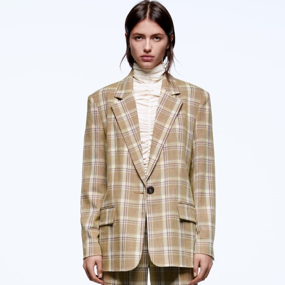 Zara Jackets & Blazers - Oversized Plaid Blazer